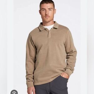 VRST Men’s Washed Terry Long Sleeve Polo